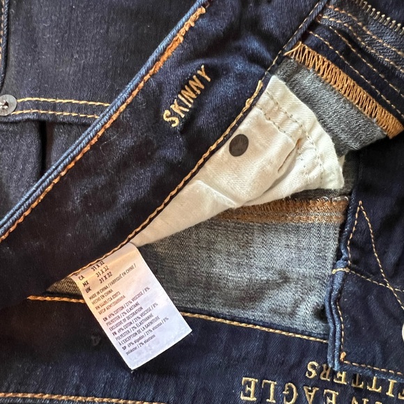 American Eagle Flex/4 360° Skinny Jean. Dark Rinse Wash. Size 31x32 - Picture 5 of 6